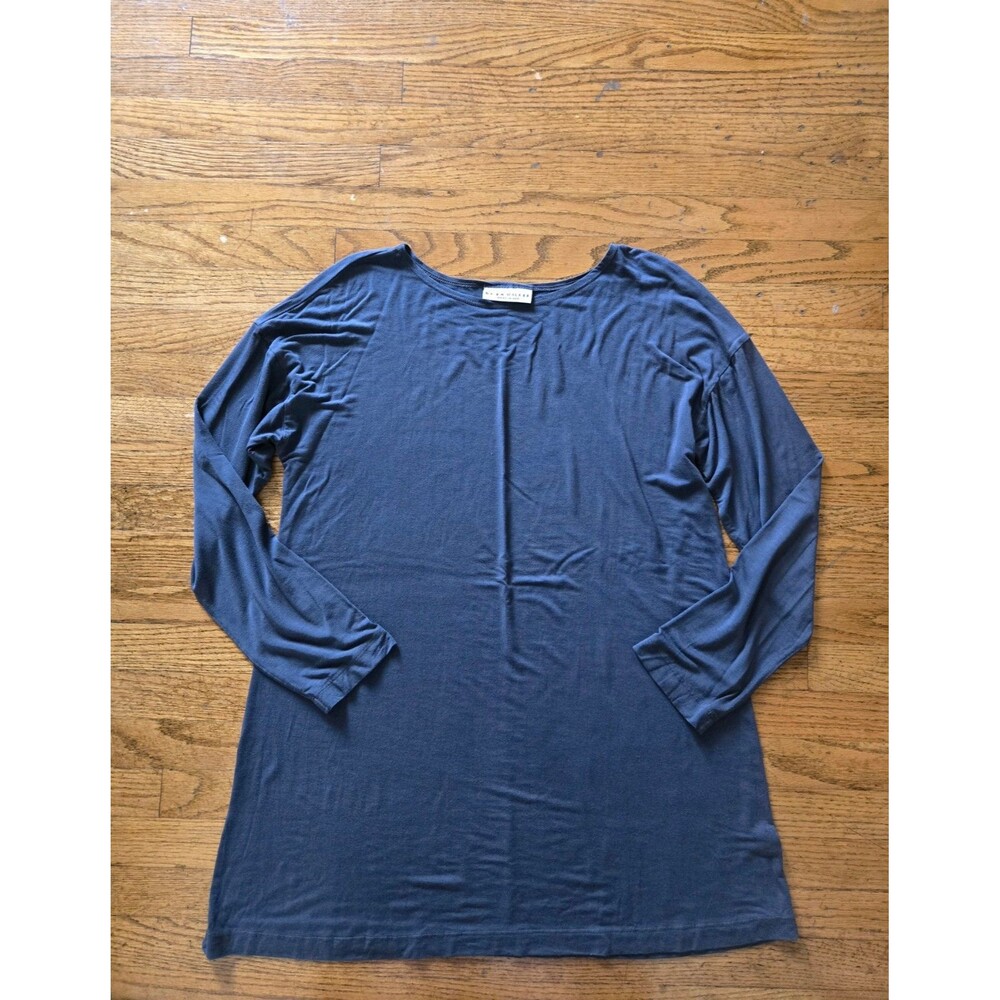 Bryn Walker Gray Lightweight Longsleeve Tunic Top Minimalist Size Medium Oversiz